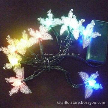 2 AA battery light with 10pcs multicolor LED and butterfly design